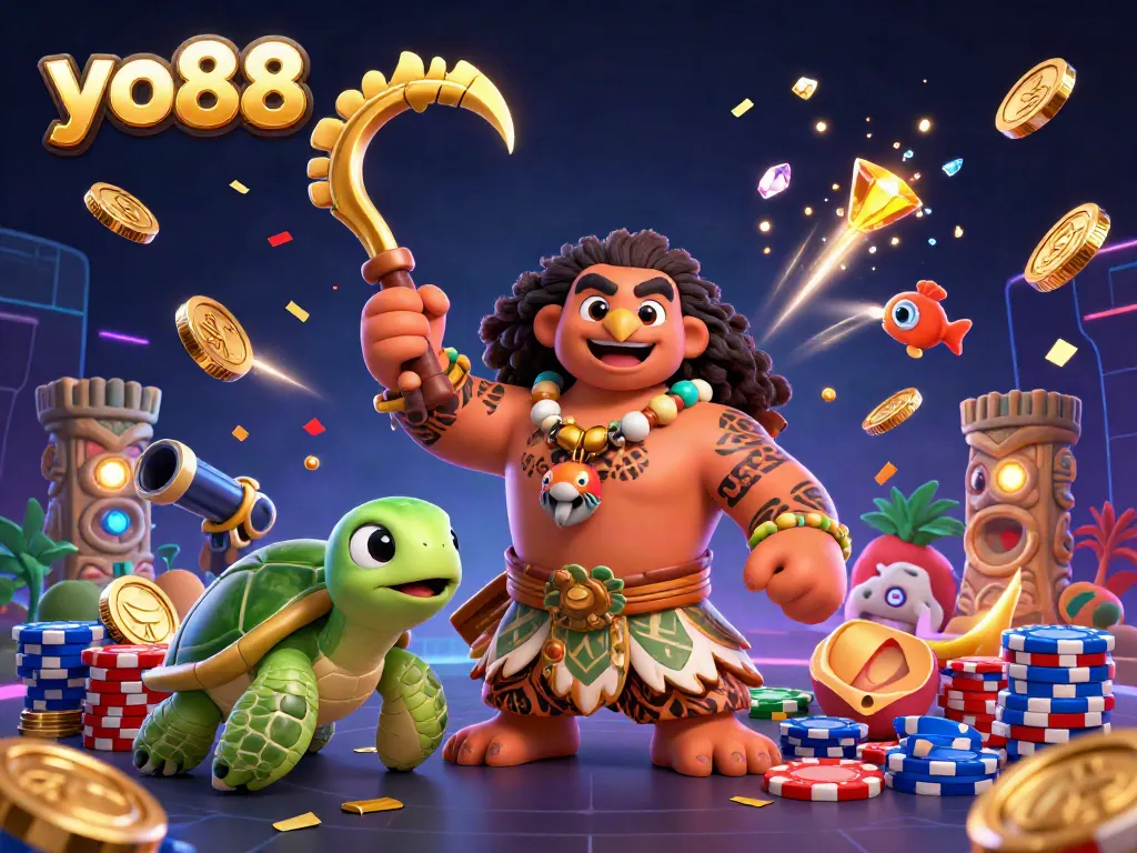 Win big with yo88 as a vibrant hawk demigod and turtle explore thrilling aquatic casino adventures!