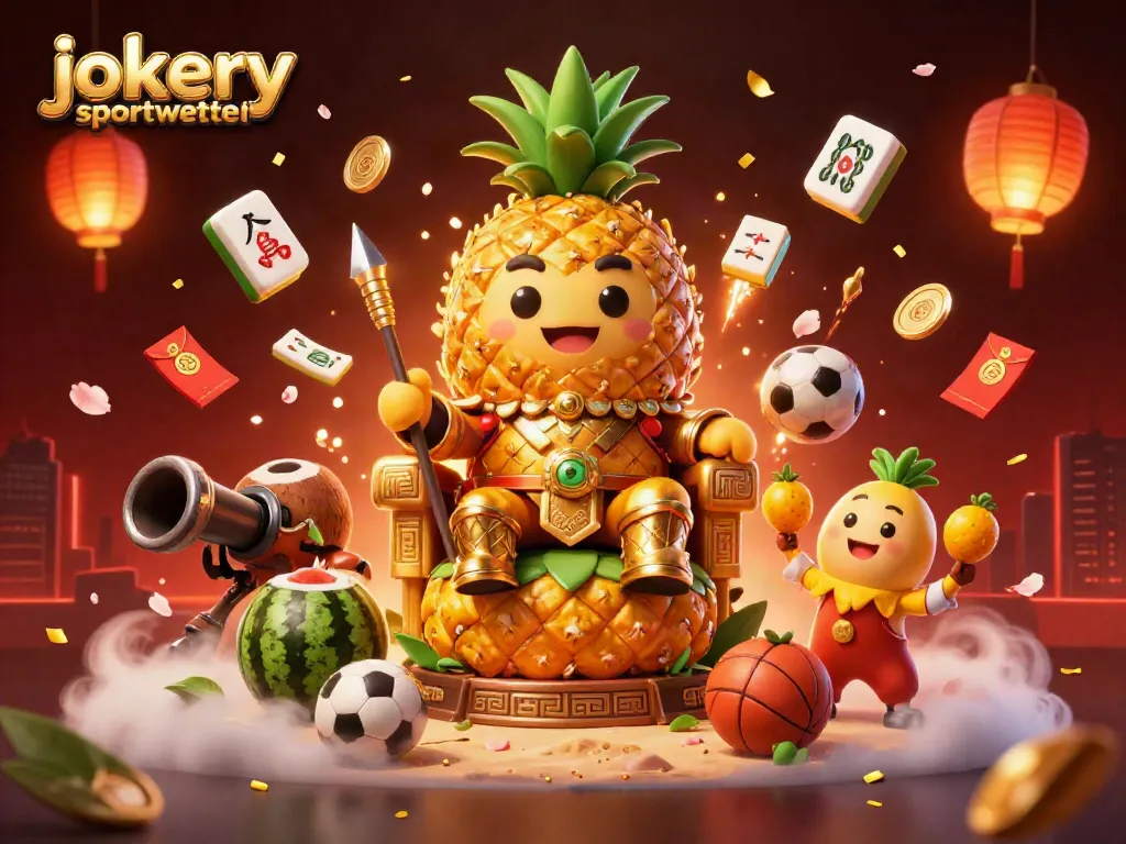 Experience jokery sportwetten excitement with sports balls and dynamic betting elements in an engaging casino illustration.