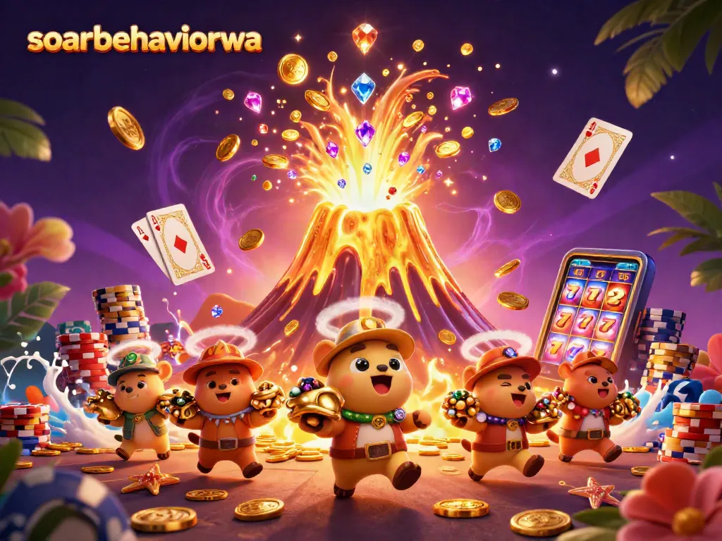 Engage with exciting slots at soarbehaviorwa as a golden volcano erupts treasure in 3D!