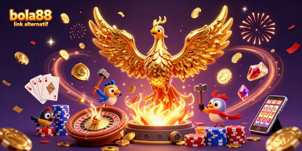 Bet on bola88 link alternatif for exciting online casino gaming with vibrant 3D elements.