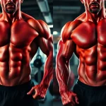 Vorher-Nachher Vergleich von Muskelaufbau mit testo vorher nachher für Fitness-Evolution.