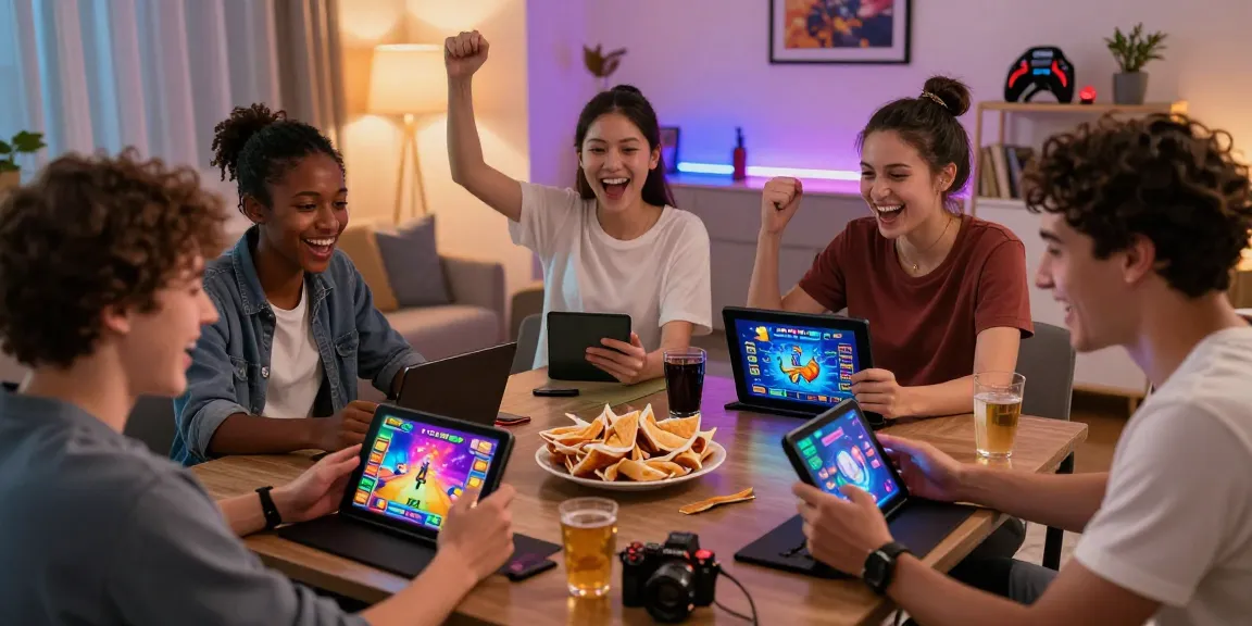 Exciting gaming scene showcasing players enjoying B52 CLUB games on smartphones, enhancing their social experience.