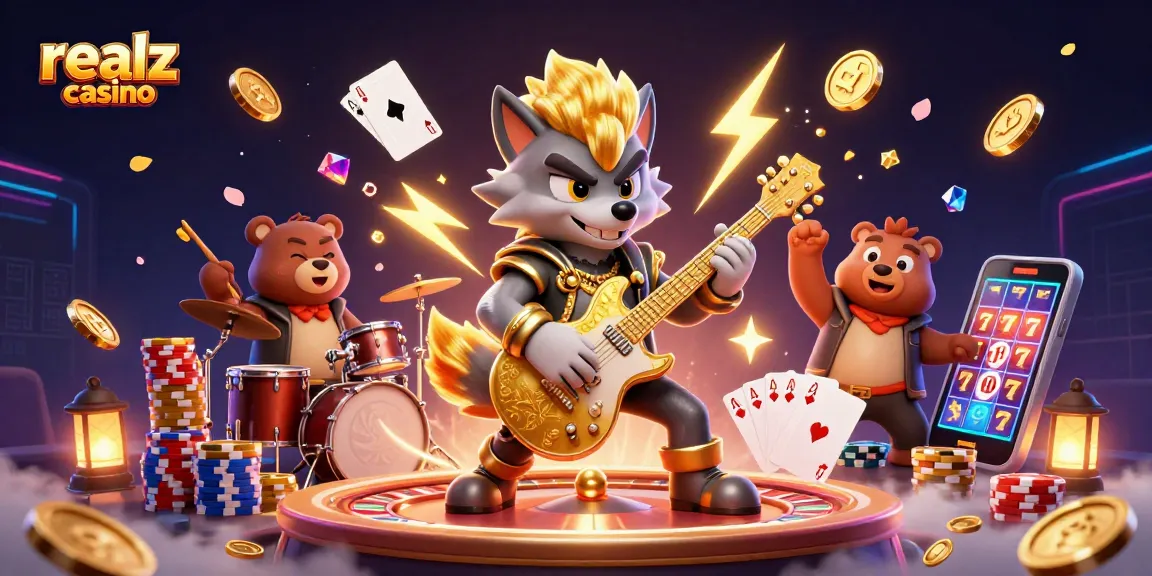 Experience the thrill of realz casino with vibrant characters celebrating big wins.