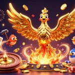 Engage with thrilling gameplay at 11 win, featuring a molten phoenix amidst casino magic.
