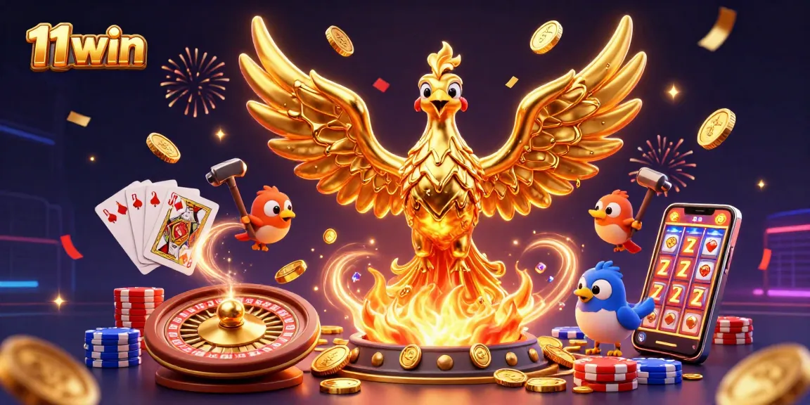 Engage with thrilling gameplay at 11 win, featuring a molten phoenix amidst casino magic.
