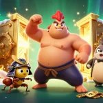 Experience the thrilling QH88 adventure with vibrant characters in a festive credit-rich scene.